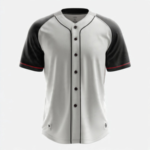 เสื้อเบสบอลกระดุมโพลีเอสเตอร์100% เสื้อเบสบอลติดกระดุมเสื้อเบสบอลลายทางเสื้อเบสบอลผ้านุ่ม - Product Image 2