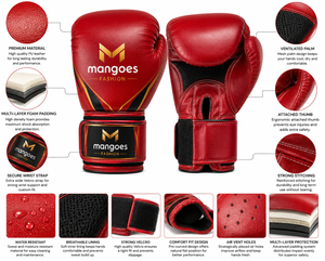 Mangoes Fashion Customizable Professional Boxing Gloves Faux Leather Closure Breathable Lightweight Adjustable Wrist <b>Strap</b> - Product Image 6