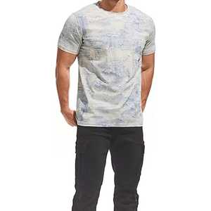 <b>Men's</b> Short Sleeve O-Neck T-Shirt With Abstract Print Slim Fit Breathable Knitted Polyester Casual Wear - Product Image 2