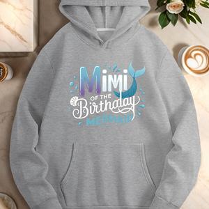 MIMI BIRTHDAY Mermaid Sweat à capuche décontracté en tricot imprimé pour femme - Product Image 3