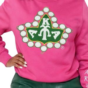Green for <b>Ivy</b> Chenille Sweatshirt Pullover Crew Neck Long Sleeve Top Soft Fleece Women Winter Casual Front Sorority Apparel - Product Image 2