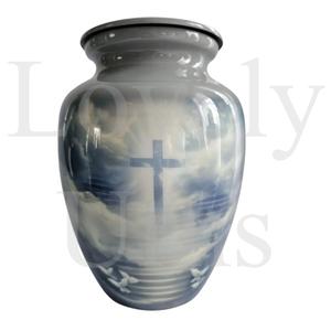 Urna Funeraria Cruz en las Nubes, Recipiente para Cenizas, Recuerdo Religioso, Recuerdo Espiritual, Duradera y Elegante - Product Image 4