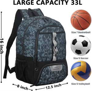 Sacs de sport personnalisés pour jeunes, sacs d'équipement de football durables et légers, grands sacs d'entraînement pour la salle de sport, le basketball, le volley-ball, le football, le soccer - Product Image 3