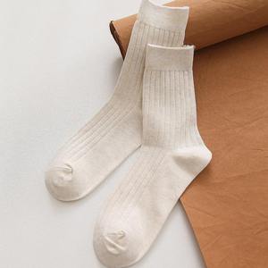 Men's Crew <b>Socks</b> Solid Color Knitted Cotton Breathable Autumn Daily Wear Standard <b>Thickness</b> Regular Style - Product Image 3