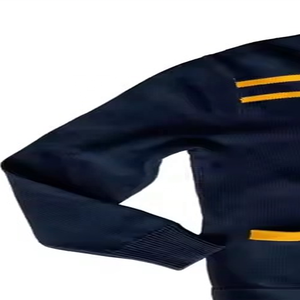 Men's <b>Navy</b> Blue Knitted <b>Cardigan</b> Full Sleeve Button Closure V-Neck Solid Color Autumn Style Regular Fit - Product Image 5