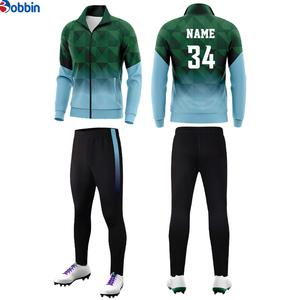 Ensemble de survêtement bleu clair pour homme Bobbin, ensemble de jogging sportif à fermeture éclair intégrale avec poches latérales, polyester respirant, imprimé géométrique printanier - Product Image 6