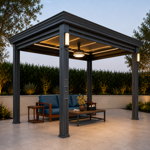 Pérgolas Modernas de Aluminio Impermeables, Ecológicas, Estilo Chino, para Jardín o Patio Exterior, con Techo de Celosía, Recubrimiento en Polvo, Personalizadas - Product Image 6