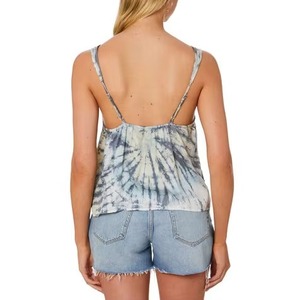 Women <b>Grey</b> White Spiral Tie Dye Crop Tank <b>Top</b> Scoop Neck Loose Flowy Casual Summer Beach <b>Vest</b> <b>Top</b> - Product Image 6