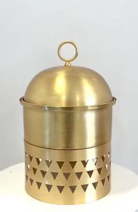 Calentadores de Comida Modernos de Metal Negro Mate con Acabado Satinado, Soporte Tipo Pilar, Ollas Contemporáneas para Eventos y Catering - Product Image 3