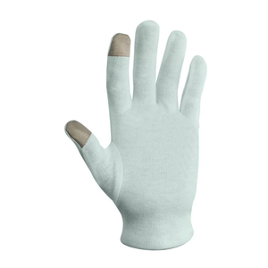 Guantes de trabajo de algodón blancos con palma punteada en azul para uso diario, estilo liso, duraderos, hasta la muñeca, para primavera y otoño - Product Image 5