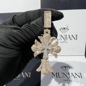 จี้รูปไม้กางเขนคริสเตียนประดับเพชรโมอิสซาไนต์ VVS แบบ Iced Out เงินแท้ S925 เครื่องประดับฮิปฮอปชุบทองคำสีกุหลาบ จี้และชาร์มคุณภาพสูง - Product Image 2
