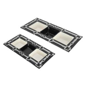 White <b>Black</b> Enamel 3 Compartment <b>Trays</b> Snacks Cookie <b>Tray</b> & Dish For Serving Decorative <b>Trays</b> For Guests Room Tabletop - Product Image 1