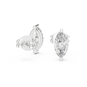 Boucles d'oreilles en diamant de laboratoire taille marquise éthique, disponibles en or blanc 14 carats, coupe excellente, tendance, prix de gros, bijoux - Product Image 4