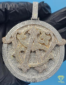 Designer Alphabet Letter Pendant Fully Iced With Lab Grown Diamond Hip Hop Jewelry <b>Custom</b> <b>Name</b> <b>Necklace</b> - Product Image 1