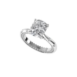 Brilliant <b>Cushion</b> Cut Lab Grown Diamond <b>Ring</b> 925 Silver 9kt, 14kt, 18kt Gold Diamond <b>Rings</b> for Women's Engagement <b>Ring</b> - Product Image 3