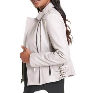 Chaquetas Blancas para Mujer con Logotipo Personalizado al por Mayor, Chaqueta Vintage de Invierno, Chaqueta de Cuero Elegante, Chaqueta Bomber Original, Ropa de Calle - Product Image 4