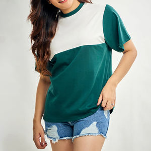 T-shirt classique pour femme, col rond, manches courtes, mélange de coton, doux, respirant, confortable, coupe décontractée, pour tous les jours - Product Image 3