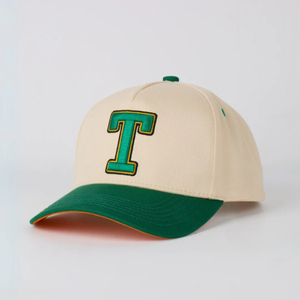 Casquette de baseball unisexe en coton de haute qualité à 5 panneaux, broderie 3D personnalisée, logo lettre, visière incurvée bicolore, ajustable - Product Image 4