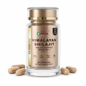 Cápsulas de Extracto de Shilajit del Himalaya 500mg 30:1, Ácido Fúlvico Puro, Suplemento Dietético Antioxidante Natural, 60 Cápsulas, Marca Privada - Product Image 1