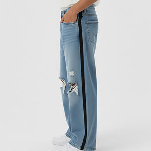 Novedad 2025: Ropa Casual con Paneles Laterales Negros, Diseño Apilado, Peso Medio, Impresión por Transferencia Térmica Personalizada, Bordado y Estilo Urbano Desgastado - Product Image 6