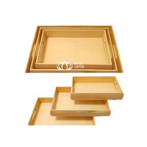 Plateau en bois naturel de qualité supérieure, très demandé |   Plateau de service alimentaire en bois massif durable pour hôtel - Product Image 1
