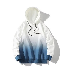 เสื้อฮู้ดดี้โอเวอร์ไซส์ผู้ชาย สีไล่ระดับแบบ Dip Dye ผ้าฝ้ายถัก 100% สวมใส่สบายๆ ในฤดูใบไม้ร่วง ทรงปกติ - Product Image 1