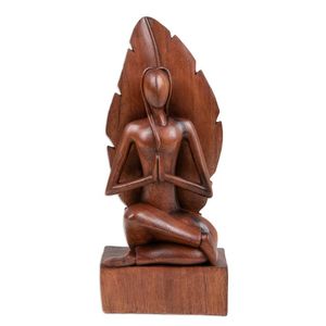 Sculpture de yoga en bois faite à la main, décoration artistique de table pour les amateurs de yoga, pour la maison, le bureau et la collection de cadeaux - Product Image 6