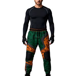 Custom Sublimated <b>Paintball</b> Pants Green Orange Camo With Knee Pads Lightweight Outdoor Shooting Games Joggers - Product Image 1