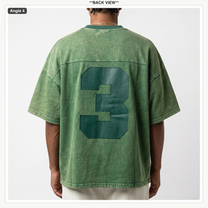 เสื้อยืดสตรีทแวร์ทรงบ็อกซี่ ไหล่ตก ผ้าคอตตอนหนา 300 GSM ซักแบบวินเทจ ไซส์ XL สำหรับผู้ชาย ขายส่ง รับสกรีนโลโก้ตามสั่ง - Product Image 2