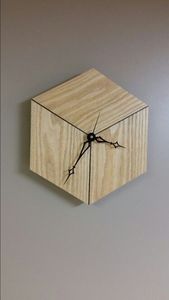 Horloge murale moderne en bois en forme de cube, affichage silencieux à quartz, horloge à aiguilles à suspendre pour le salon, décoration de la maison - Product Image 4