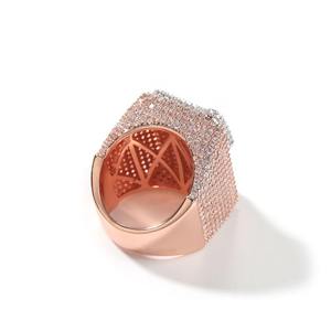 Luxury 925 Silver Diamond Pave Letter <b>Cocktail</b> <b>Ring</b> Unisex Party Jewelry Baguette Cut Style - Product Image 3
