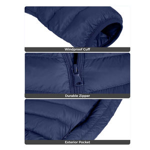 Fully Customized <b>Men's</b> Waterproof <b>Canvas</b> Puffer <b>Jackets</b> Polyester Wadding Filled Winter DDP Shipping - Product Image 4