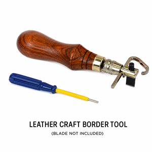 Herramienta Artesanal de Cuero Premium con Mango de Madera para Bordados |   Herramienta Ajustable para Doblar Bordes en Cuero, para Manualidades y Fabricación de Arneses - Product Image 3