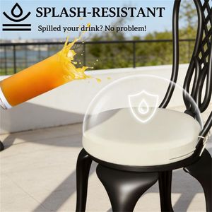 Set di 4 Cuscini Circolari Bianchi Crema per Terrazza Esterna e Giardino - Solo Cuscini - Product Image 4