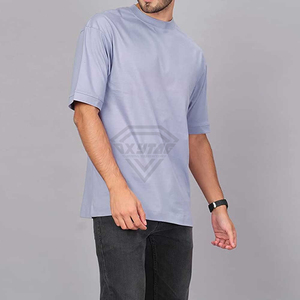 Camiseta Lisa de Algodón Grueso Oversize Personalizada para Hombre, Hombro Caído, Color Lila Morado, Fabricante de Ropa Urbana - Product Image 2