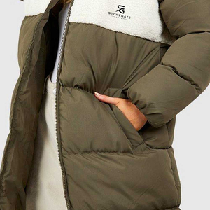 <b>Ladies</b> Hooded Puffer Jacket <b>Winter</b> Warm <b>Padding</b> Outdoor Fashion Windproof Solid Color Lightweight New Quality Custom Logo <b>Coat</b> - Product Image 6