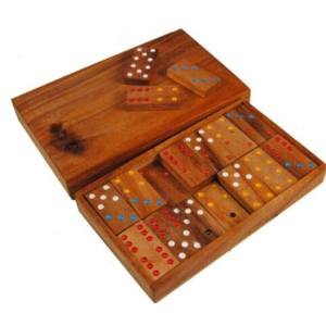 Juego de Dominó de Madera Hecho a Mano con Caja de Almacenamiento, Dominó Doble 6 de Madera Premium para Adultos y Niños, Juego de Mesa Vintage, Set de Regalo - Product Image 1