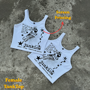 Female TankTop Manufacturer Ribbed Tank <b>Top</b> Screen Printed Cotton Streetwear OEM ODM Wholesale High Quality - Product Image 1