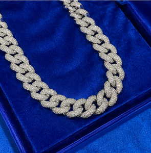 Colliers Chaîne Maille Cubaine Miami en Argent 925 Plaqué Or Rose 14MM avec Zircons Sertis pour Hommes, Bijoux Hip Hop de Gros, Qualité Supérieure B2B - Product Image 3