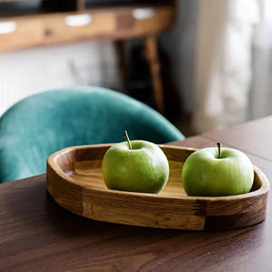 Plateau de service en bois de manguier massif fait à la main de conception irrégulière plateau décoratif pour la table d'hôtel et le restaurant - Product Image 6