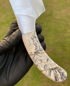 Couteau de cuisine professionnel robuste en acier 1095 fait main, design industriel, avec étui en cuir écologique personnalisable – Nouveauté ! - Product Image 2