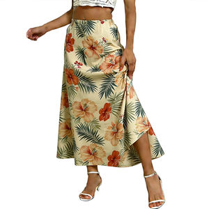 Ropa de Playa Tropical Hawaiana para Mujer, Estampado Aloha, Bordada, Cintura Natural, Estilo Isleño, Casual, para Vacaciones, 100% Algodón - Product Image 1