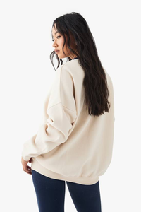 Sweat-shirt à capuche en molleton lourd personnalisé 100% coton avec broderie sur le devant, vente en gros, col rond surdimensionné - Product Image 5