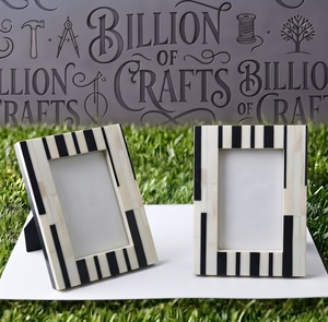 Premium Black <b>White</b> Resin Photo <b>Frame</b> Handmade Decorative <b>Picture</b> <b>Frame</b> for Home Office Tabletop Display - Product Image 1