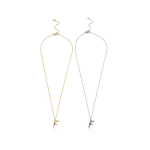 Collana con Ciondolo a Forma di Lettera F in Acciaio Inossidabile, 6mm, Minimalista, Unisex, per Uso Quotidiano - Product Image 3