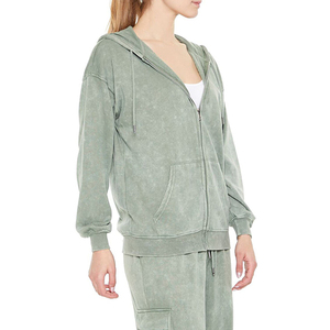 Sudaderas con Capucha para Mujer de Alta Calidad, Estilo Urbano, Lavado Ácido, Corte Ajustado, Diseño con Bolsillos, Cálidas para Invierno, Venta al Por Mayor, 100% Algodón - Product Image 3