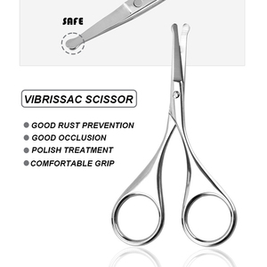 High Quality Silver Stainless Steel Straight Cosmetic <b>Scissors</b> Eyebrows Nose Hair Ceramic Handle <b>Left</b>-<b>Handed</b> Beauty Care Custom - Product Image 5
