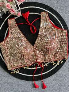 Designer Real Mirror Hand Work Party Wear Fully Stitched <b>Readymade</b> Soft Silk <b>Blouse</b> - Product Image 2
