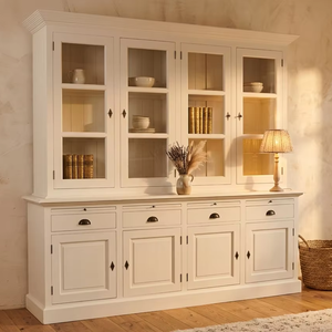 Armoire en bois massif durable et écologique Cabrio, finition naturelle, style moderne classique, armoire de rangement pour salon, entrée - Product Image 3