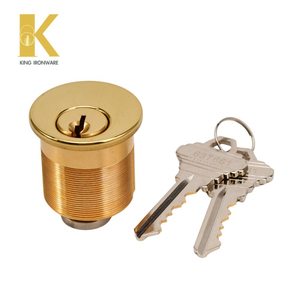 Cilindro de cerradura de embutir de 32 mm con ranura para llave SC, latón pulido, latón macizo para puerta de entrada - Product Image 4